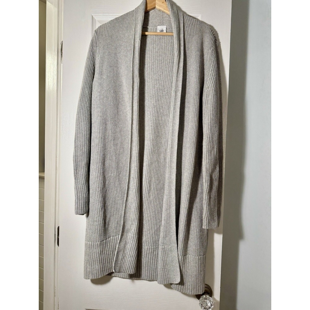 Cabi Chunky Knit Long Duster Cardigan Sz‎ S Open Office Sweater Lounge Travel